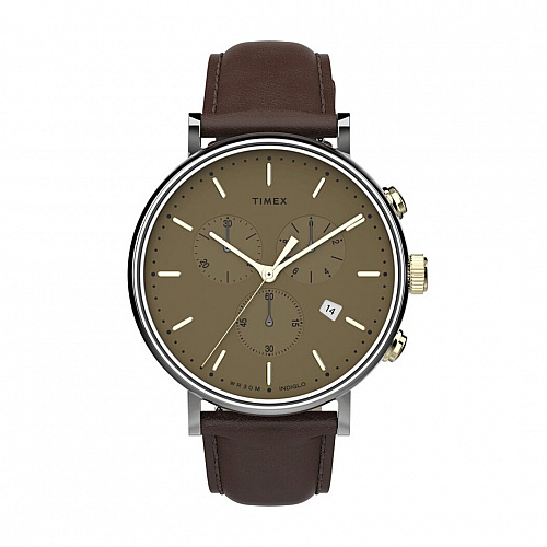Fairfield Chronograph 41mm Leather Strap - Brown